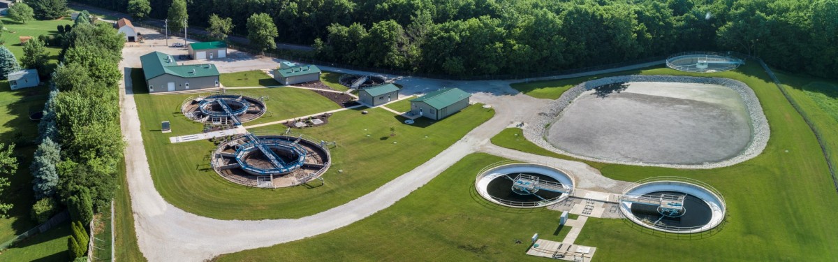 A panoramic view of the Mahomet, Illinois WWTP is pictured above.